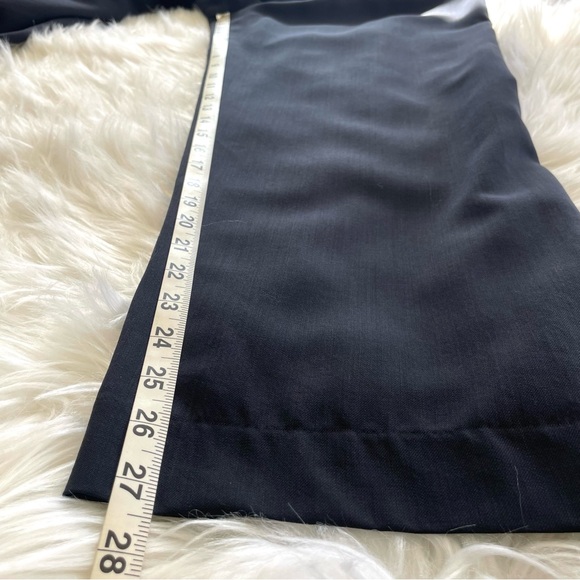 Doncaster High Waisted Wool Trousers/Slacks Navy Blue Size 10 - Picture 15 of 16